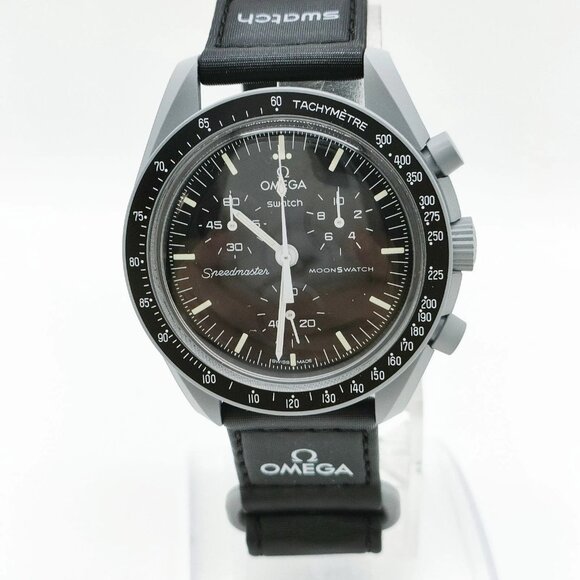 Omega x Swatch Watch SO33M100 40mm Men's Black X Grays 300-082325 - Picture 1 of 9